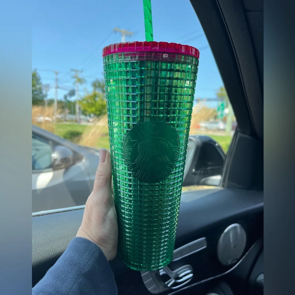 NWT Starbucks 2023 Spring Iridescent Watermelon Grid Venti Tumbler 24oz